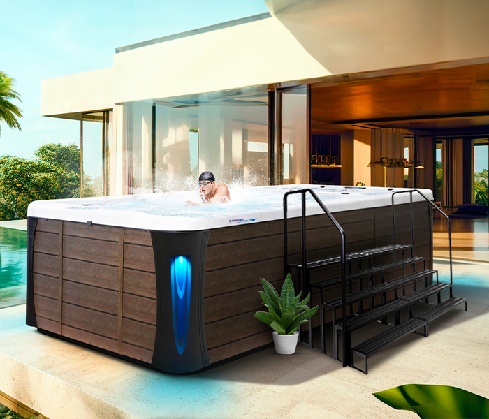 Calspas hot tub being used in a family setting - Columbia