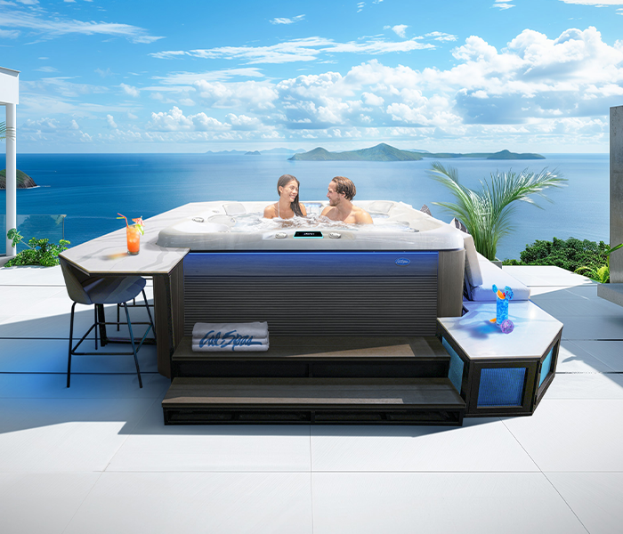 Calspas hot tub being used in a family setting - Columbia